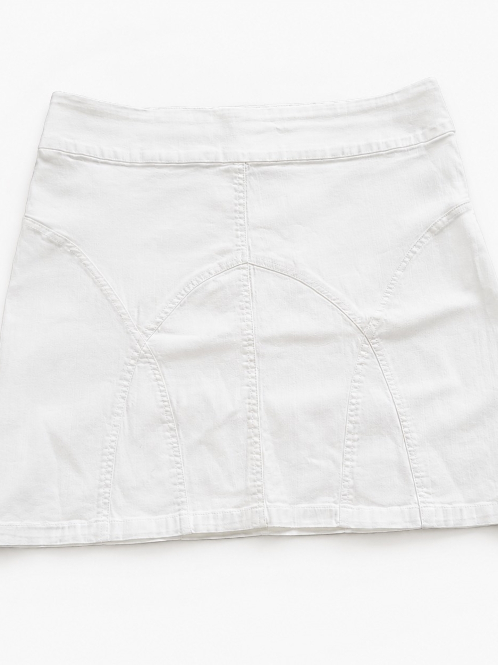 Contrast White A-Line Mini Skirt Women's Size 16P Casual Stretch Summer